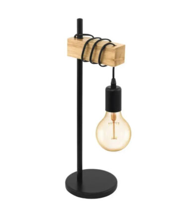 Eglo Townshend Bord Sort Træ Bordlampe 32918