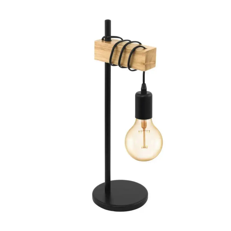 Eglo Townshend Bord Sort Træ Bordlampe 32918
