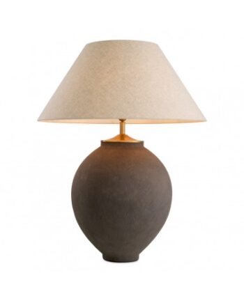 Eichholtz Moon Jar Bordlampe Keramik Linned H102 ø79 E27 Grå Ler Finish Taupe