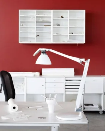 Fortebraccio Bordlampe Væglampe Arm Skærm Hvid
