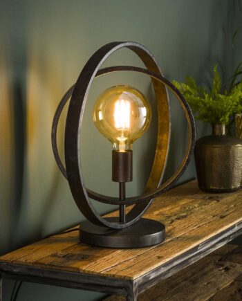 Frisky Bordlampe Patineret Metal Levering Uden Pære