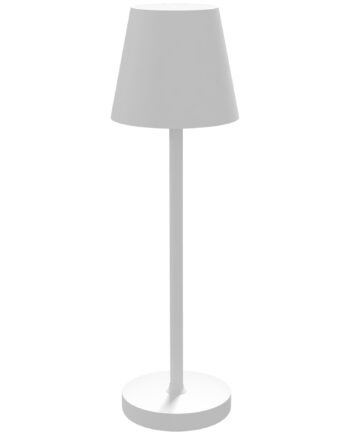 Genopladelig Usb Bordlampe Med Lysfarver Bærbar Usb Sengelampe Med Touch Afbryder Metal Hvid