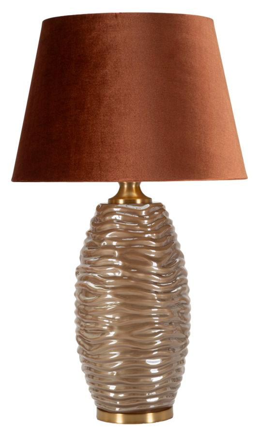 Glam Bordlampe Guldfarve Glas Metal Stof 45x5x79