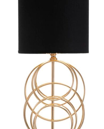 Glam Bordlampe Guldfarve Sort Metal Stof 22x5x65