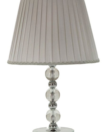 Glam Bordlampe Sølvfarve Metal Glas Stof 30x48