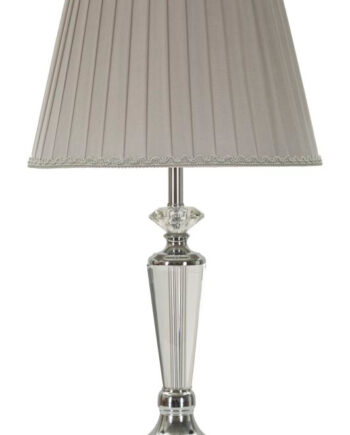 Glam Bordlampe Sølvfarve Metal Glas Stof 30x56