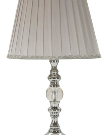 Glam Bordlampe Sølvfarvet Metal Glas Stof 25x46