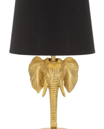 Glam Bordlampe Sort Metal Stof 25x43