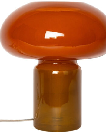 Glas Bordlampe Brun Rav 23xø22cm