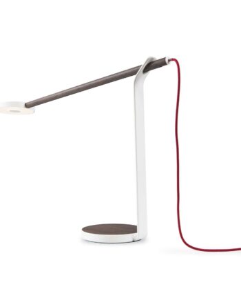 Gravy Bordlampe Koncept Walnød Mat Hvid Rød Stofledning