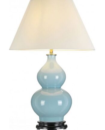 Harbin Bordlampe Keramik Polyester H64 E27 Duck Egg Blue Off White