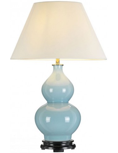Harbin Bordlampe Keramik Polyester H64 E27 Duck Egg Blue Off White