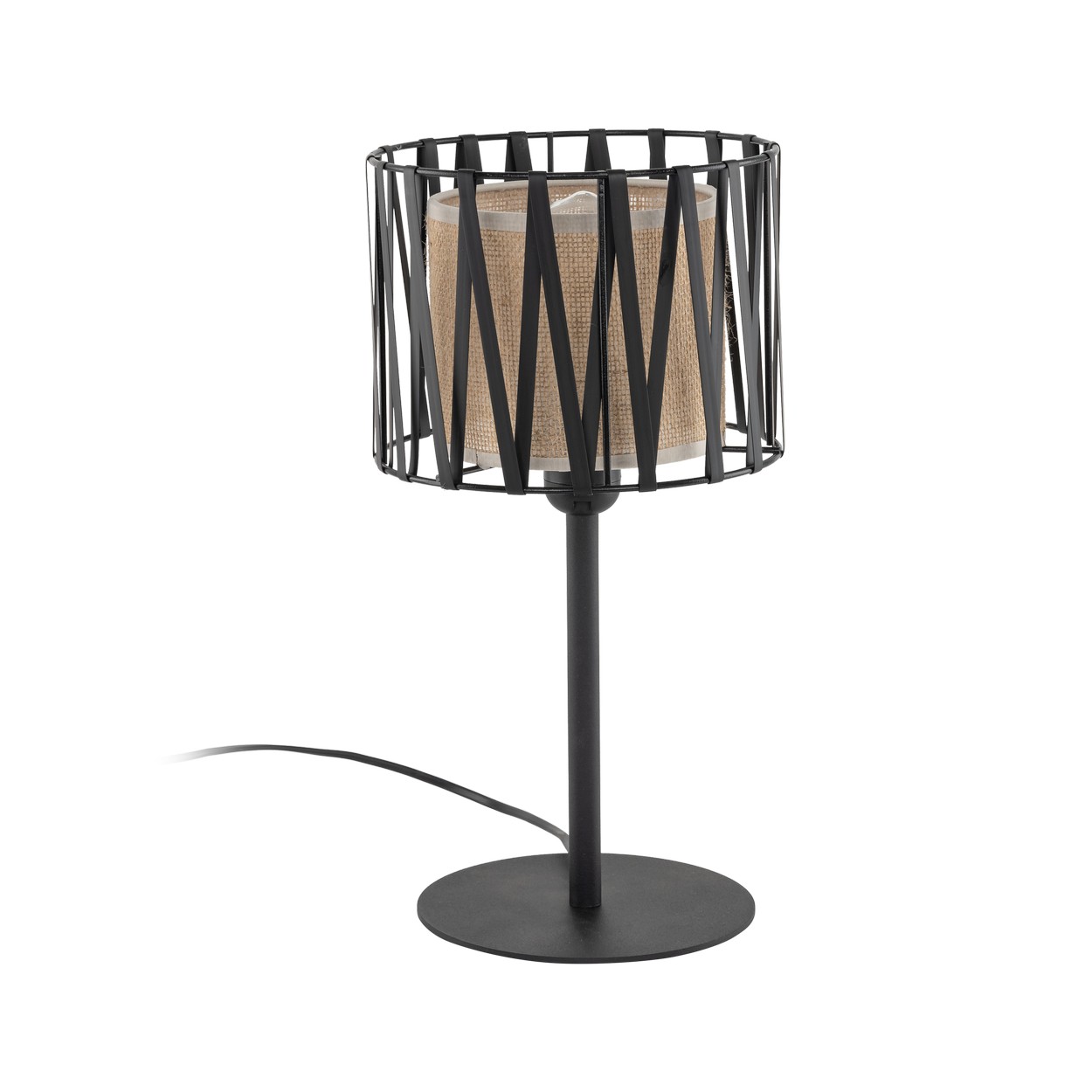 Harmony Bordlampe Natur Jute Sort Metal