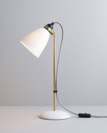 Hector Brass Bordlampe Original Btc Grå Ledning