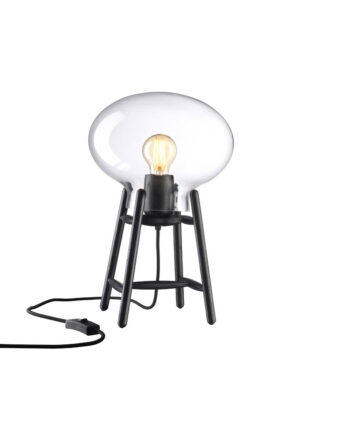 Hiti Bordlampe Sort Klart Glas
