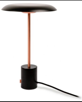 Hoshi Bordlampe Med Dæmper H40 ø26 12w Smd Led Børstet Kobber Mat Sort