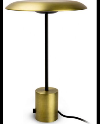 Hoshi Bordlampe Med Dæmper H40 ø26 12w Smd Led Satineret Guld Mat Sort