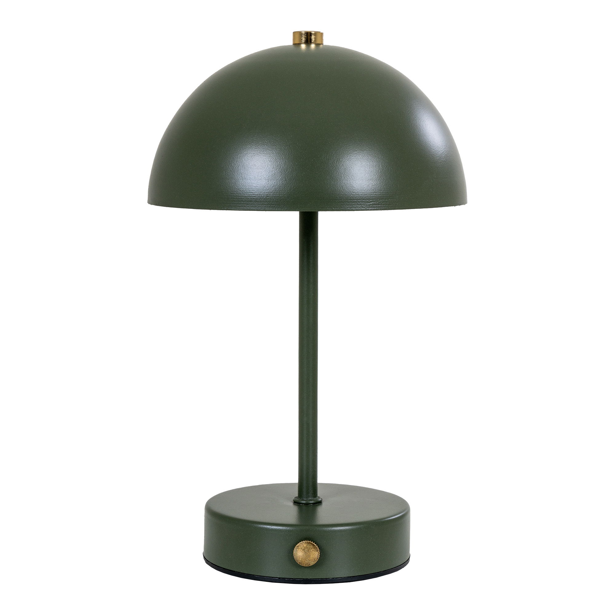 House Nordic Holt Led Bordlampe Genopladelig Grøn Messing Metal