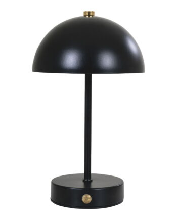 House Nordic Holt Led Bordlampe Genopladelig Sort Messing Stål
