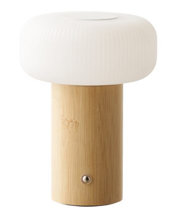 House Nordic Stafford Bordlampe Genopladelig Bambus Metal Natur Hvid