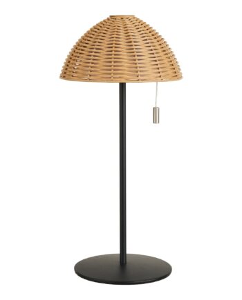 House Nordic Wigan Bordlampe Metal Genopladelig Natur Sort