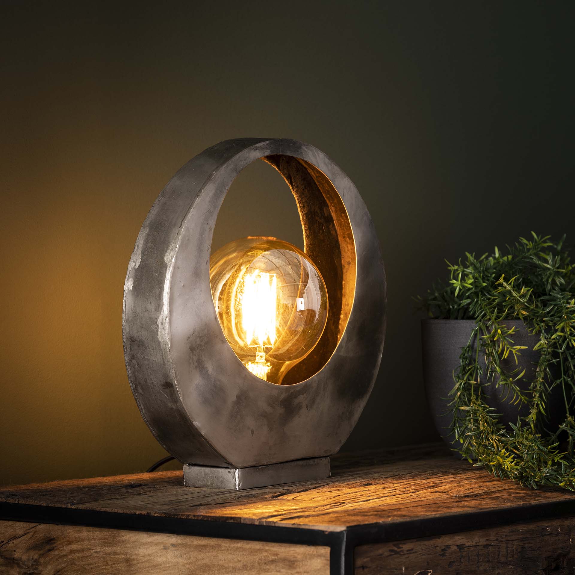 Hwy Bordlampe Patineret Metal Levering Uden Pære