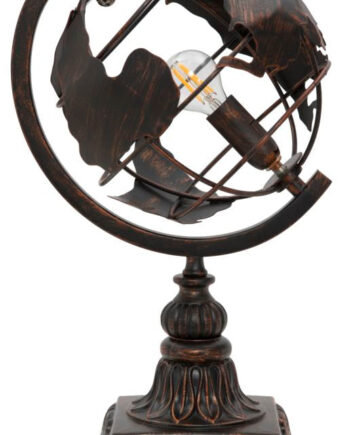 Industriel Bordlampe Jern Globus Design 24x20x40