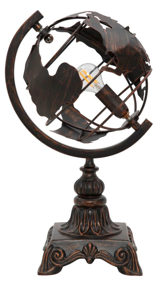 Industriel Bordlampe Jern Globus Design 24x20x40