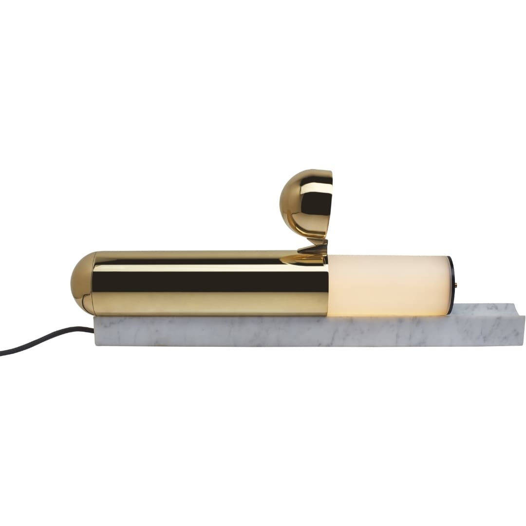 Isp Bordlampe Lakeret Messing Hvid Marmor Dcw Editions