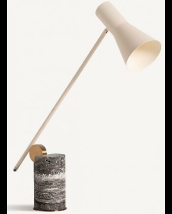 Ivory Bordlampe Travertin Metal H66 E27 Grå Travertin Creme
