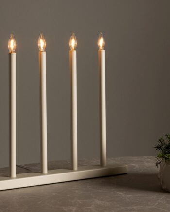 Juan Bordlampe Beige Metal Med Led Lys