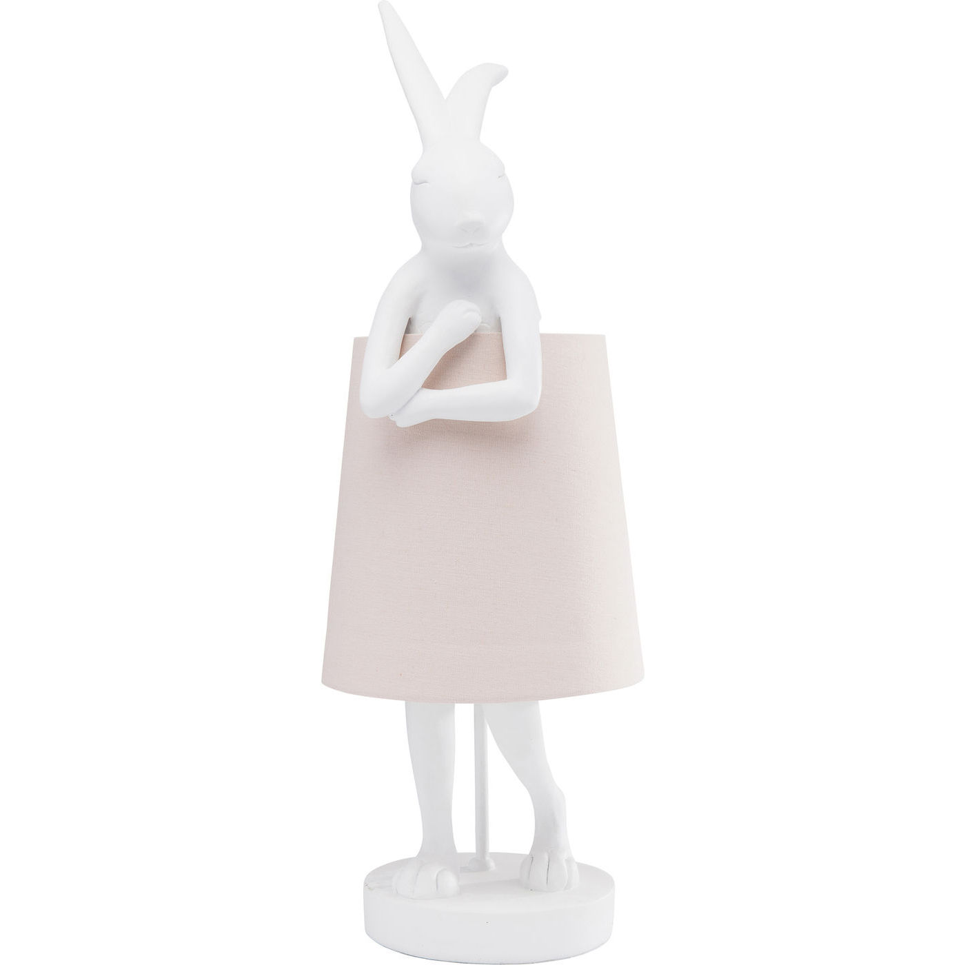Kare Design Animal Rabbit Bordlampe Hvid Polyresin Stål Hørlærred