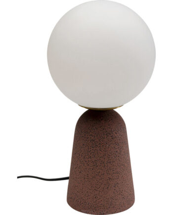 Kare Design Bollie Bordlampe Klar Glas Rød Beton Cement