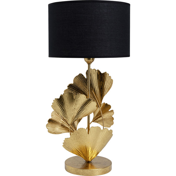 Kare Design Flores Bordlampe Bomuld Guld Stål