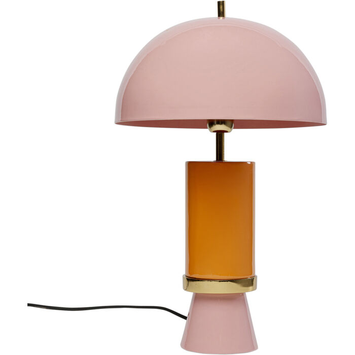 Kare Design Josy Bordlampe Lyserød Okkergul Emalje Stål