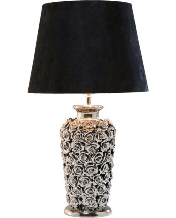Kare Design Rose Multi Bordlampe Sort Velour Sølv Lertøj