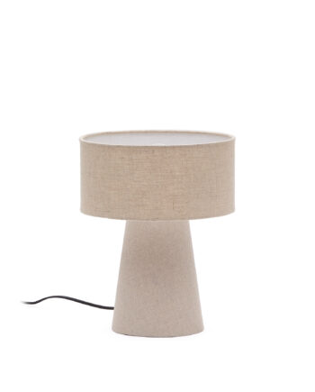 Kave Home Algaida Bordlampe Grå Stof