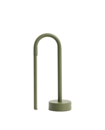 Kave Home Bow Bærbar Bordlampe Genopladelig Grøn Aluminium