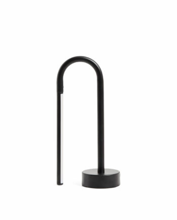 Kave Home Bow Bærbar Bordlampe Genopladelig Sort Aluminium