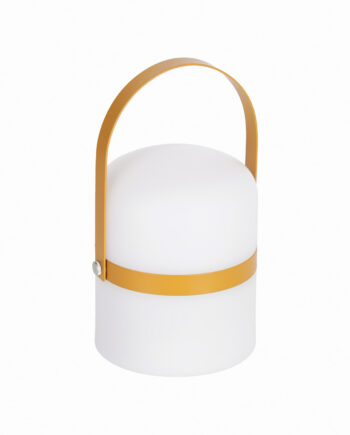 Kave Home Janvir Genopladelige Bordlampe Hvid Plast Sennepsgul Metal