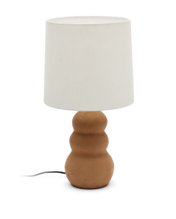 Kave Home Madsen Bordlampe Terracotta Med Hvid Skærm
