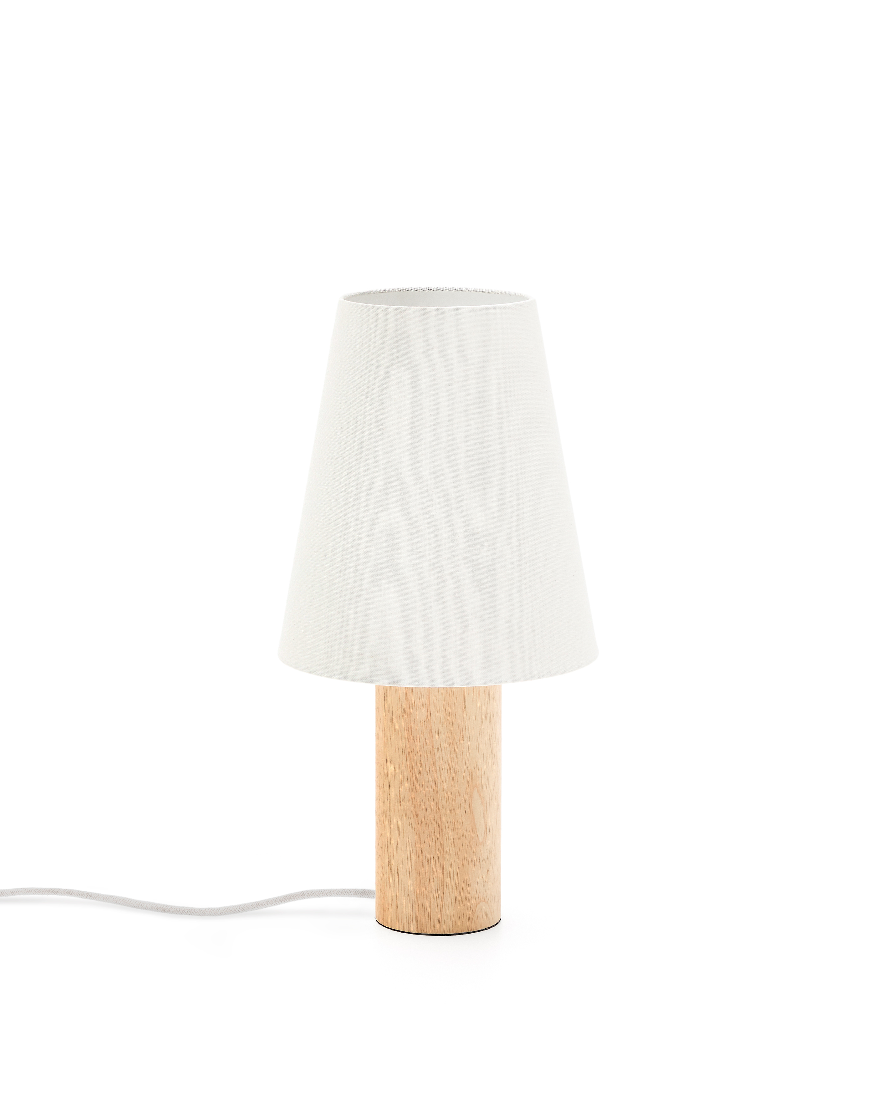 Kave Home Marga Bordlampe Elfenben Bomuld Natur Gummitræ