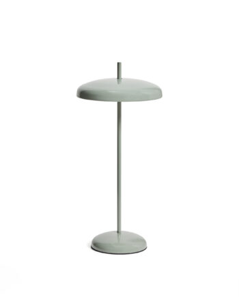 Kave Home Porte Bærbar Bordlampe Justerbar Højde Genopladelig Lysegrøn Aluminium