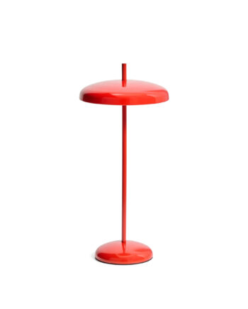 Kave Home Porte Bærbar Bordlampe Justerbar Højde Genopladelig Rød Aluminium