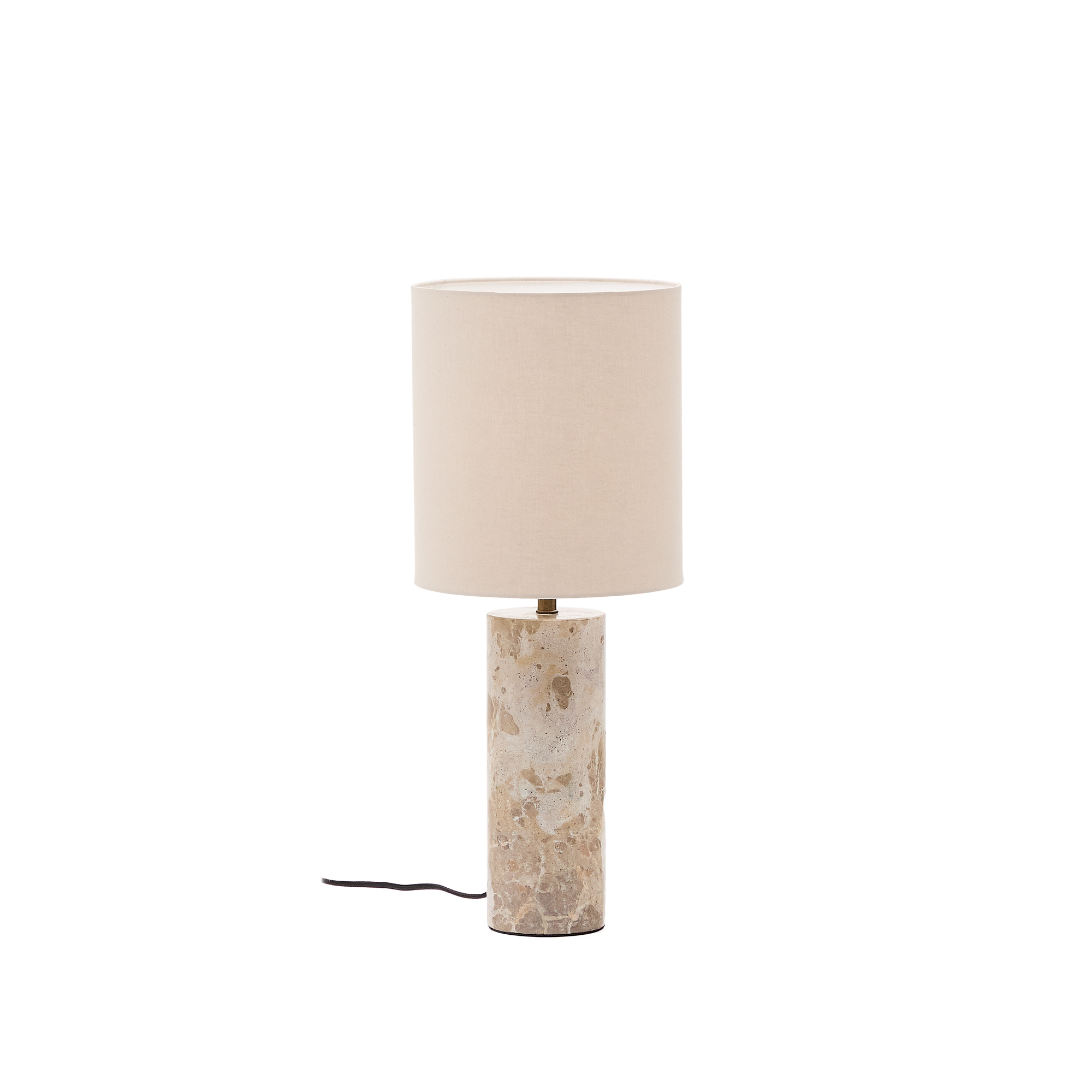 Kave Home Raze Bordlampe Beige Hør Beige Marmor