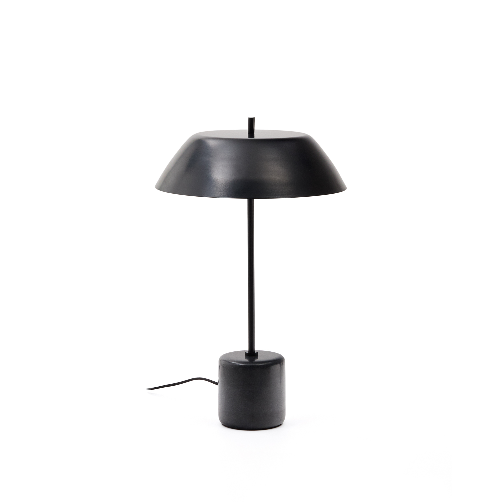 Kave Home Sayra Bordlampe Sort Metal Sort Marmor