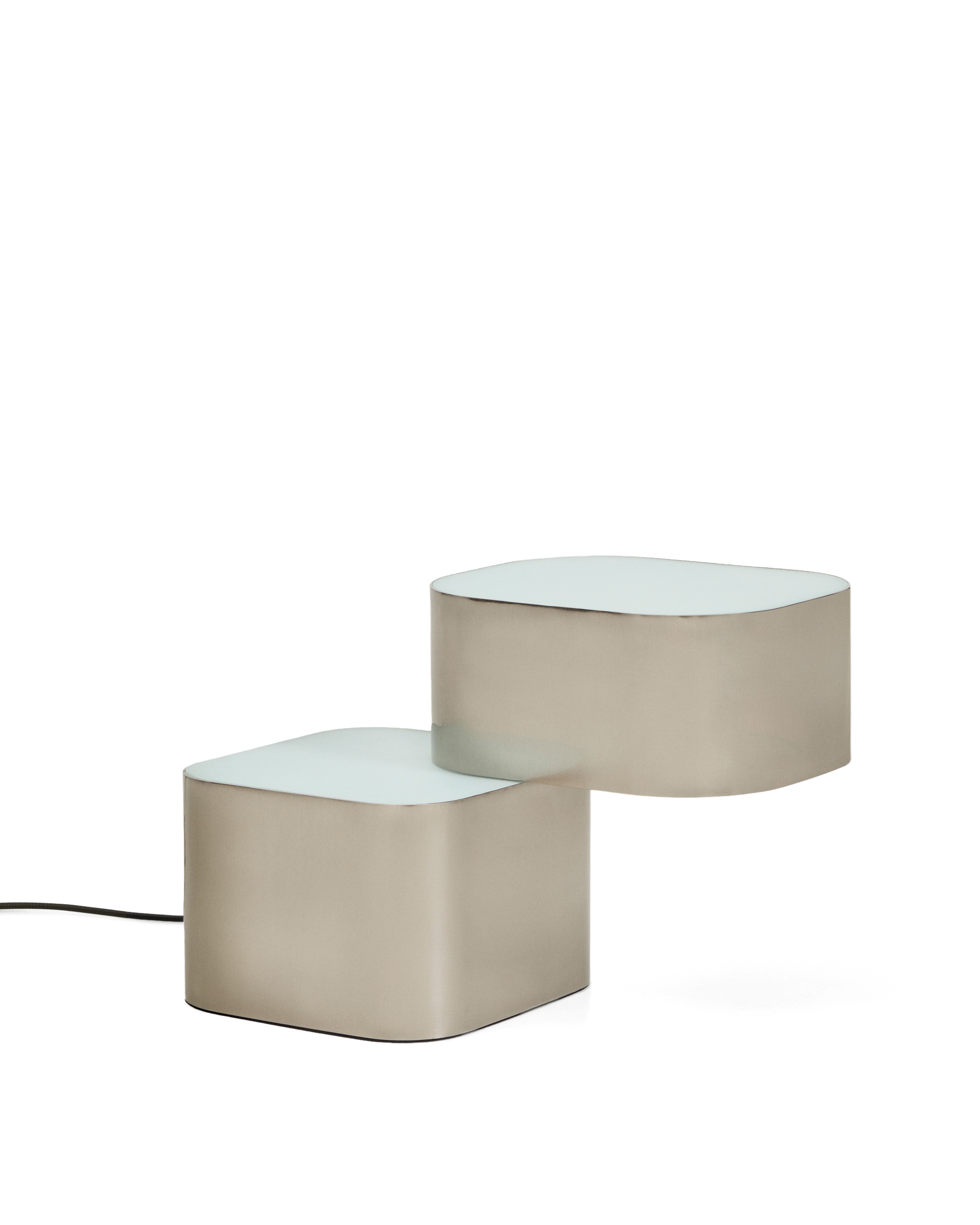 Kave Home Tanden Bordlampe Grå Metal Med Børstet Finish