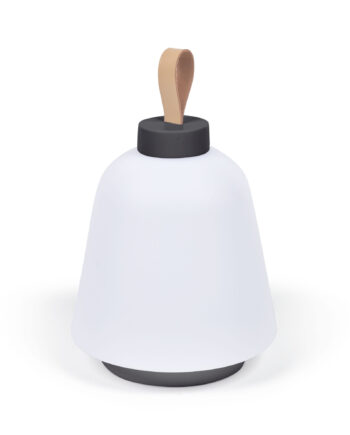 Kave Home Udiya Bærbar Bordlampe Polyethylen Sort Metal