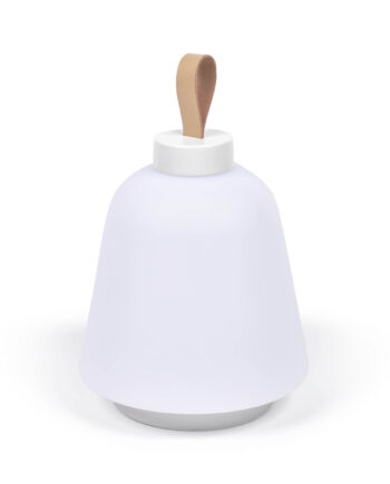 Kave Home Udiya Bordlampe Natur Kunstlæder Hvid Polyethylen Jern