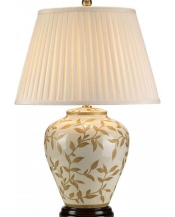 Leaves Bordlampe Porcelæn Polyester H62 E27 Krakeleret Guld Creme